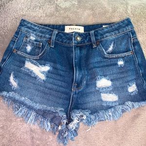 High rise festival jean shorts